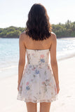Ivory Floral Cut Out A Line Sweetheart Graduation Dress
