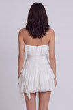 Ivory Sweetheart A Line Corset Graduation Dress with Ruffles