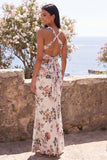 Floral Ivory V-Neck Mermaid Wedding Guest Dress with Twist Front