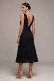 Simple A Line V-Neck Little Black Dress
