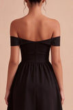 Off the Shoulder Cut Out A Line Little Black Dress