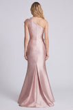 Rose One Shoulder Mermaid Floral Evening Dress
