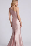 Rose One Shoulder Mermaid Floral Evening Dress