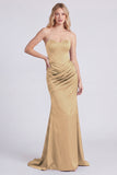 Sweetheart Mermaid Burgundy Ruched Long Evening Dress