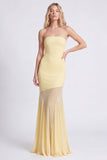 Mermaid Strapless Daffodil Maxi Dress