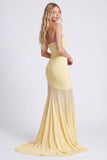 Mermaid Strapless Daffodil Maxi Dress