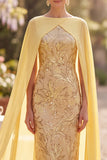 Sparkly Pink Bateau Neck Sheath Midi Mother of the Bride Dress with Cape