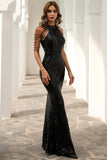 Black Sequin Mermaid Formal Dress