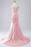 Sparkly Dark Green Mermaid Sweetheart Corset Long Prom Dress with Slit