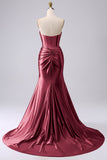 Sparkly Dark Green Mermaid Sweetheart Corset Long Prom Dress with Slit