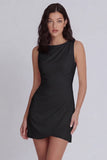Ivory Bodycon Bateau Neck Ruched Graduation Dress