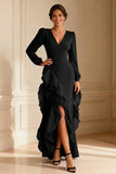 Mermaid Purple V-Neck Mother of the Bride Dress With Ruffles