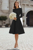 Ivory A-Line Long Sleeve Engagement Dress