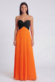 Colour-Block Pink and Orange Sweetheart Formal Dress