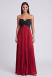 Colour-Block Pink and Orange Sweetheart Formal Dress