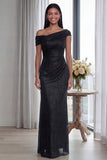 Dark Green Mermaid Asymmetrical Neck Ruched Evening Dress