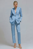 Orange 2 Piece Notched Lapel Single Buckle Women Suits