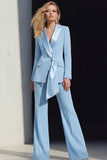 Pink Slim Fit Peaked Lapel 2 Piece Women Suits