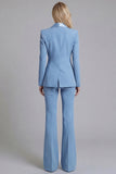 Shawl Lapel 2 Piece Grey Green Slim Fit Women Suits