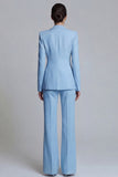 Pink Peaked Lapel 2 Piece Slim Fit Women Suits