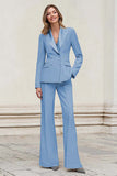 Silver Peak Lapel Double Breasted 2-Piece Women Suits