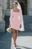 Ivory Square Neck Bodycon Bridal Shower Dress