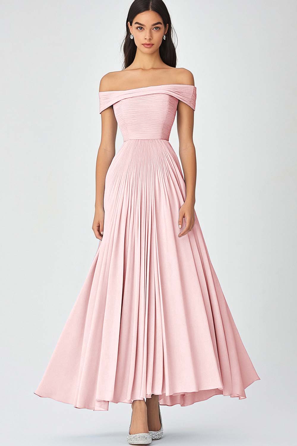 WEDTREND Women Off the Shoulder Formal Dress Sky Blue A Line Ruched Chiffon Long Party Dress Wedtrend UK WEDTREND Women Off the Shoulder Formal Dress Sky Blue A Line Ruched Chiffon Long Party Dress Wedtrend UK