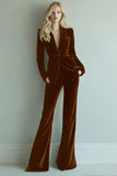 Dark Green Slim Fit 2-Piece Velevt Women Suits
