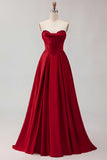 Golden A Line Corset Sweetheart Long Prom Dress