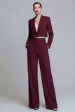 2 Piece Dark Green Peaked Lapel Women Suits