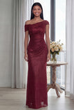 Dark Green Mermaid Asymmetrical Neck Ruched Evening Dress