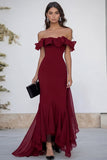 Black Off the Shoulder Long Formal Dress