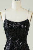 Strapless Bodycon Sequin Little Black Dress