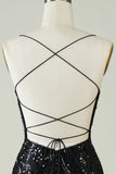 Strapless Bodycon Sequin Little Black Dress