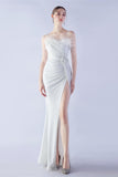 Black Sheath Sequin Formal Dress with Feather