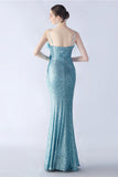 Black Sheath Sequin Formal Dress with Feather