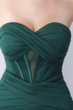 Black Mermaid Strapless Long Formal Dress with Slit
