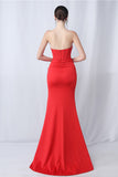 Black Mermaid Strapless Long Formal Dress with Slit