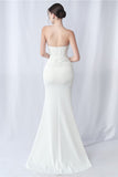Black Mermaid Strapless Long Formal Dress with Slit