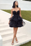 Cute Strapless Tulle Little Black Dress