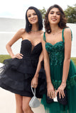 Cute Strapless Tulle Little Black Dress