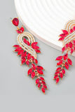 Earrings With Beadings and Rhinestones