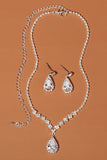 Rhinestone Drop Bridal Earrings Necklace Set