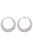 Cut Out Rhinestones Round Geometric Earrings