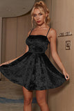 A-Line Spaghetti Strap Little Black Dress