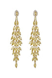 Yellow Rhinestone Dangling Earrings