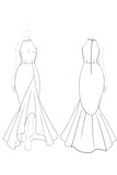 Black Red Halter Mermaid High-Low Formal Dress