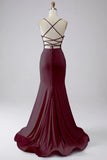 Light Blue Sparkly Mermaid Lace Up Back Long Prom Dress with Slit