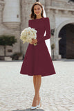 Ivory A-Line Long Sleeve Engagement Dress