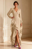 Mermaid Purple V-Neck Mother of the Bride Dress With Ruffles